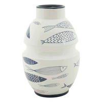 VASE  - Blau/Weiß, Basics, Keramik (21/31/21cm)