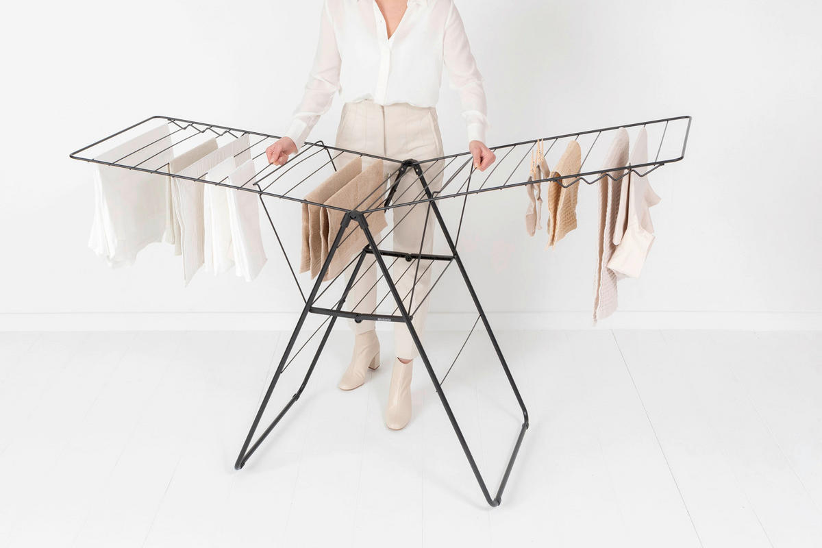 STANDTROCKNER  - Schwarz, Basics, Metall (59.2/98.4/5cm) - Brabantia