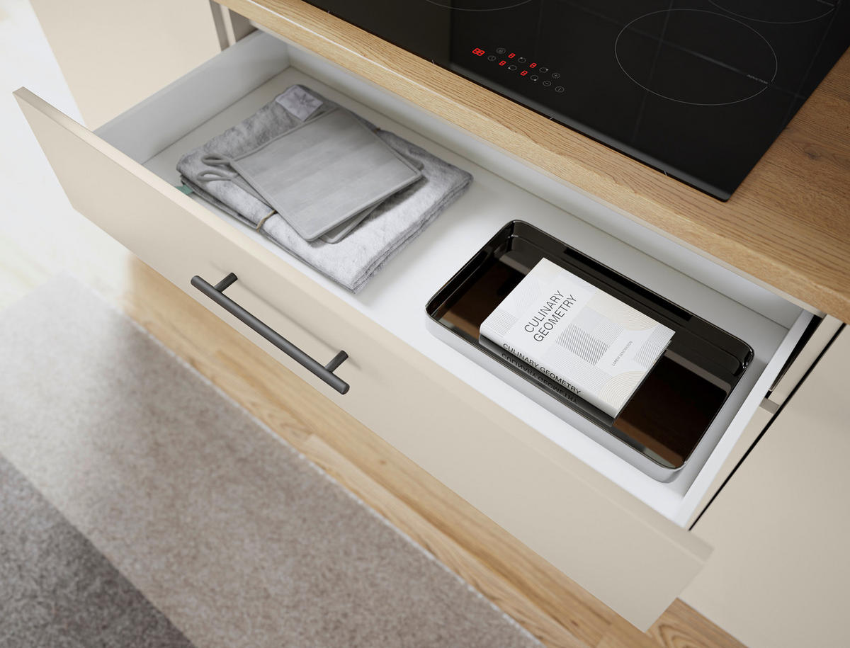 KÜCHENLEERBLOCK 260 cm   in Grau  - Eichefarben/Schwarz, Basics, Holzwerkstoff/Metall (260cm) - MID.YOU