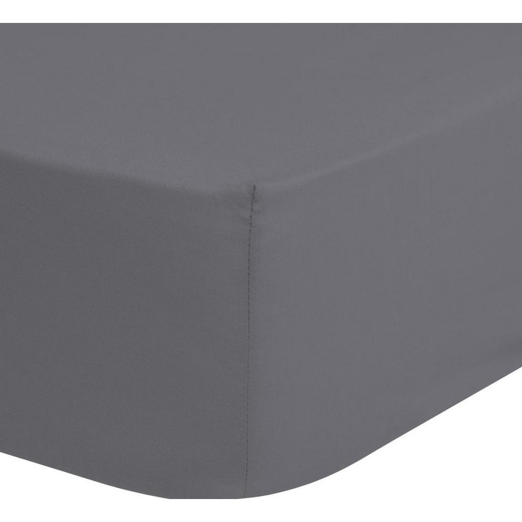 Spannleintuch Satin Grau 90x220 cm Baumwolle