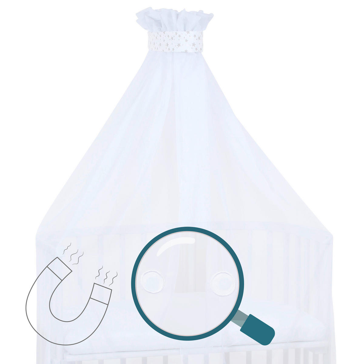 MOSKITONETZ  - Weiß, Basics, Textil (310/160/0,1cm) - Babybay