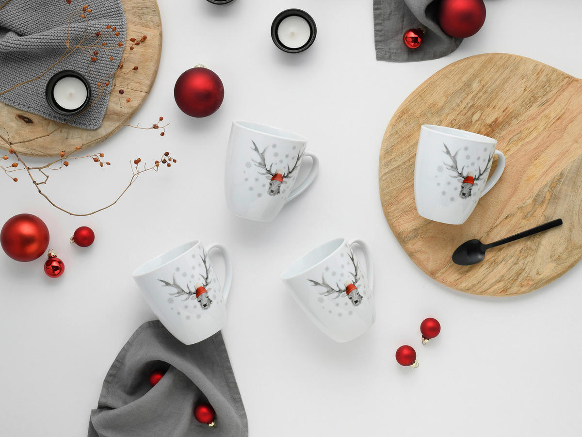 SET KAFFEMUGGAR Hirsch 6 delar  - vit, Basics, keramik - Creatable