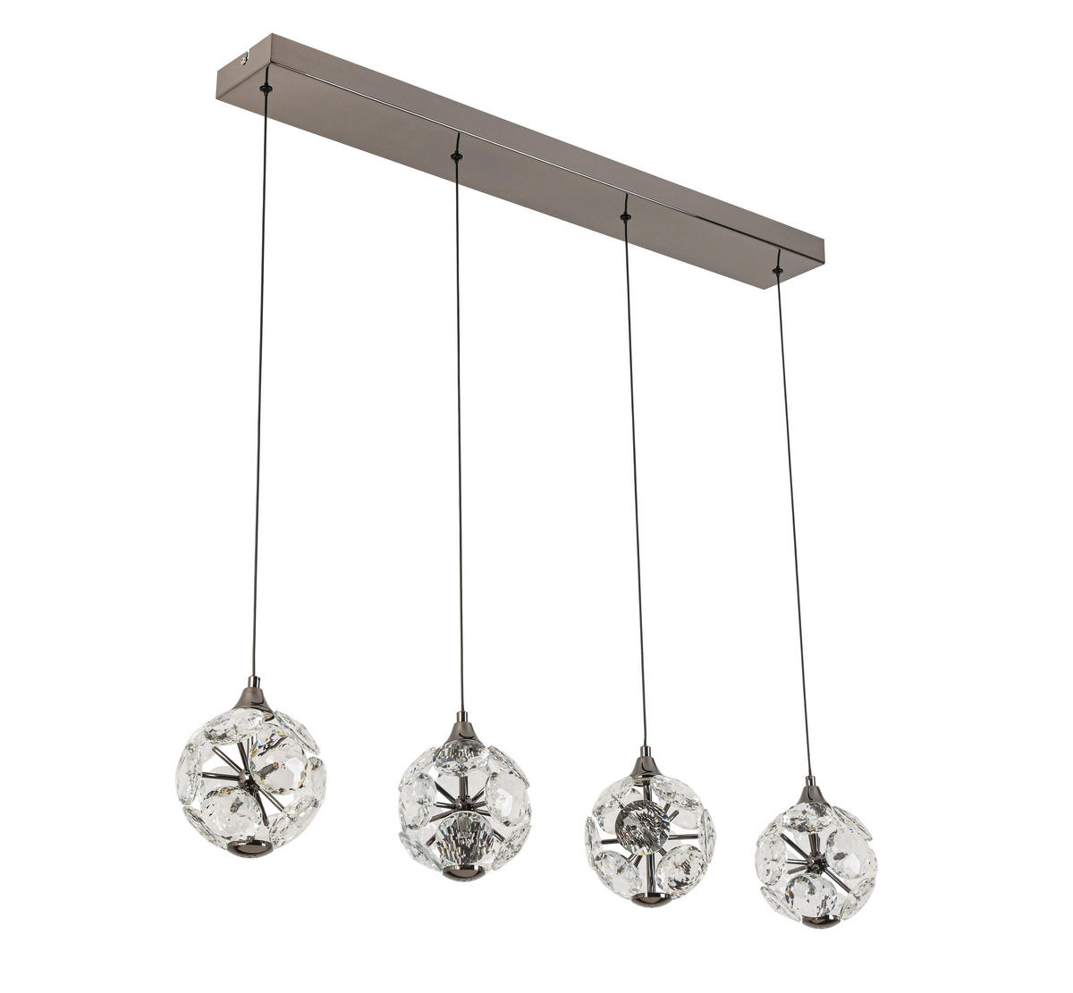 LED FÜGGŐLÁMPA 93/15/150 cm  - krómszínű, Trend, Üveg/fém (93/15/150cm) - Ambiente