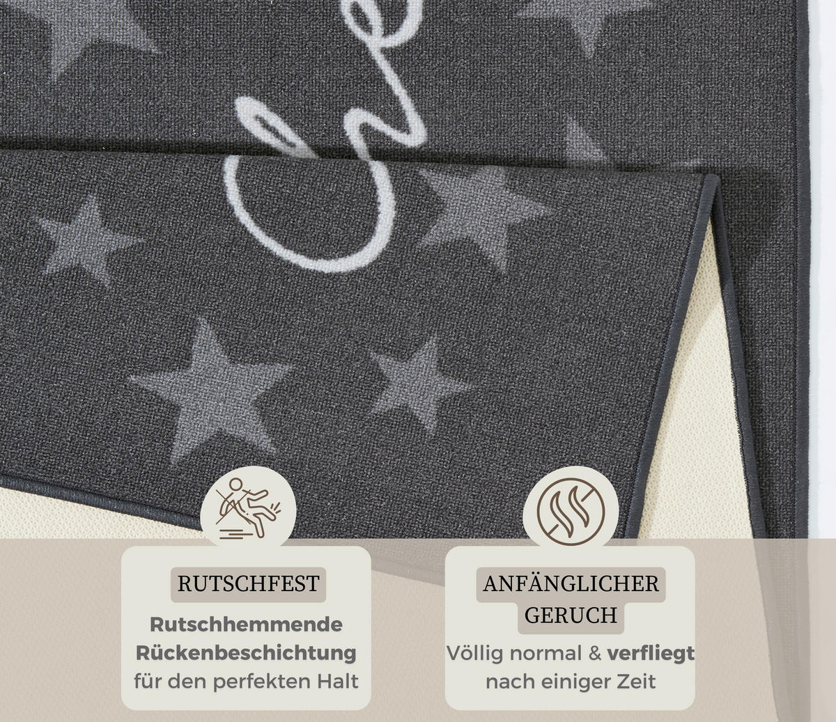 Sehenswert: Küchenläufer (rech 67/180 cm Loop Dunkelgrau, Weiß  - Dunkelgrau/Weiß, Design, Kunststoff/Textil (67/180cm) - Hanse Home