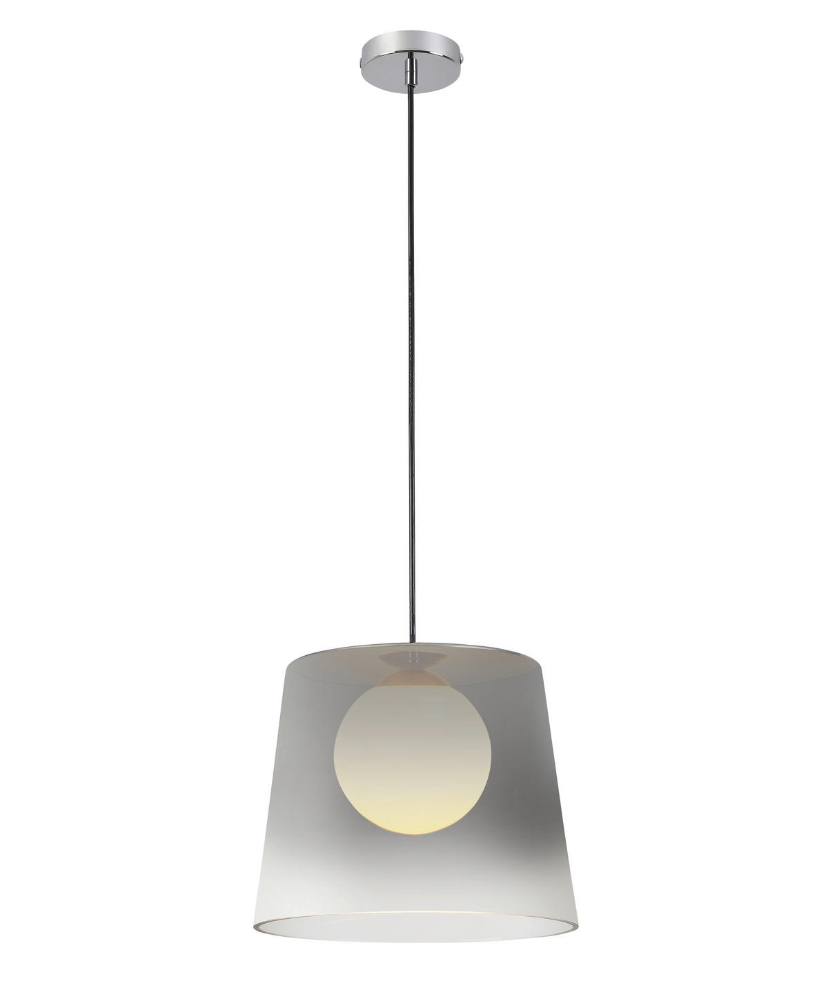 LED-HÄNGELEUCHTE 27/22-120 cm  - Chromfarben/Schwarz, LIFESTYLE, Glas/Metall (27/22-120cm) - Dieter Knoll