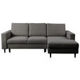 ECKSOFA  in Struktur Dunkelbraun  - Dunkelbraun/Schwarz, MODERN, Holz/Kunststoff (230/145cm) - Carryhome