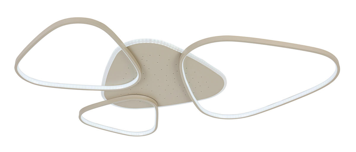 LED-DECKENLEUCHTE Alvia 102,5/72,5/5 cm  - Sandfarben, Design, Kunststoff/Metall (102,5/72,5/5cm) - Novel