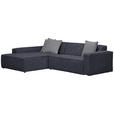 ECKSOFA in Chenille Grau  - Schwarz/Grau, KONVENTIONELL, Kunststoff/Textil (188/280cm) - Carryhome