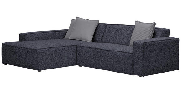 ECKSOFA in Chenille Grau  - Schwarz/Grau, KONVENTIONELL, Kunststoff/Textil (188/280cm) - Carryhome