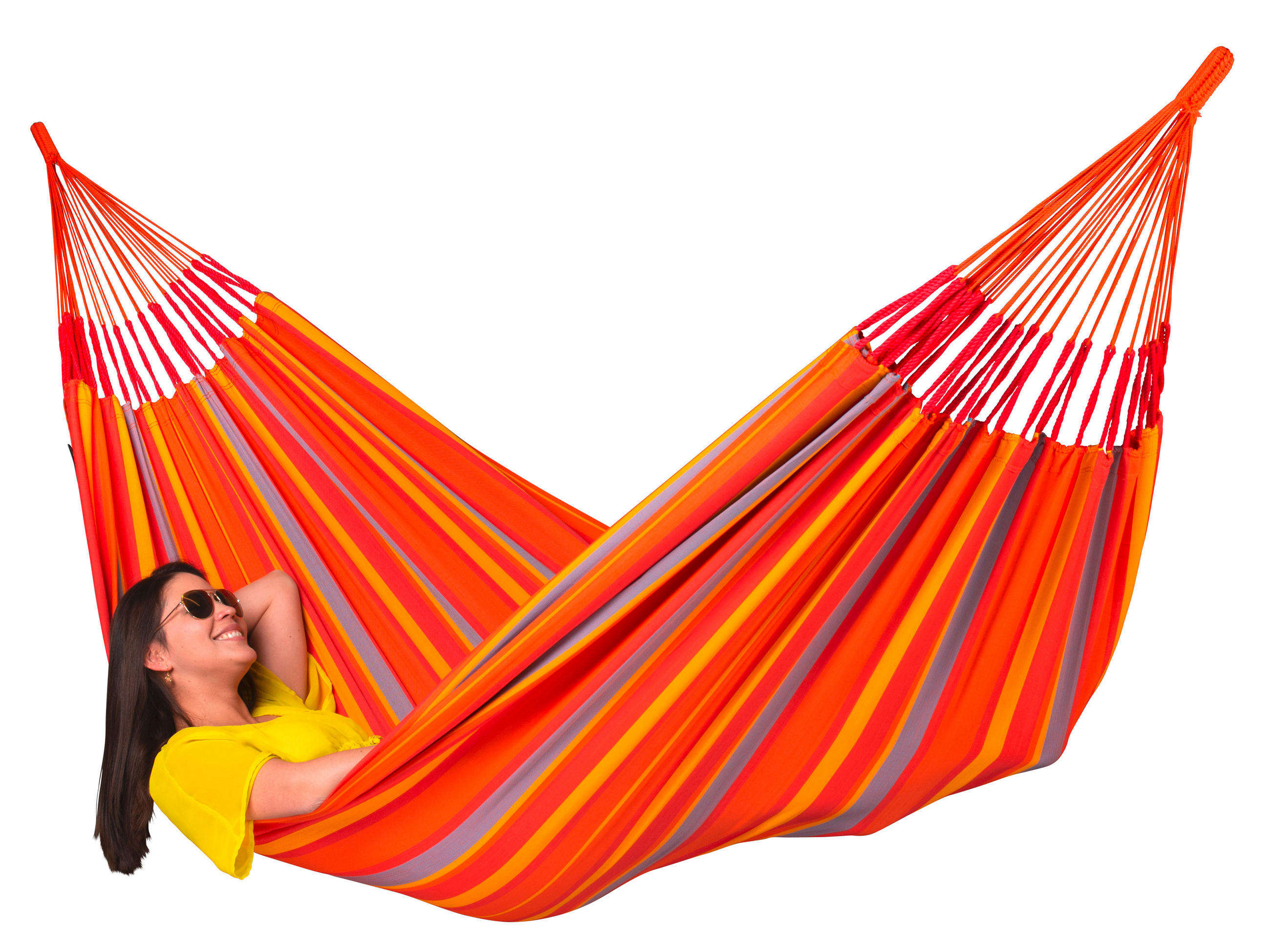 HÄNGEMATTE kingsize outdoor  - Gelb/Rot, KONVENTIONELL, Textil (180/400cm) - La Siesta