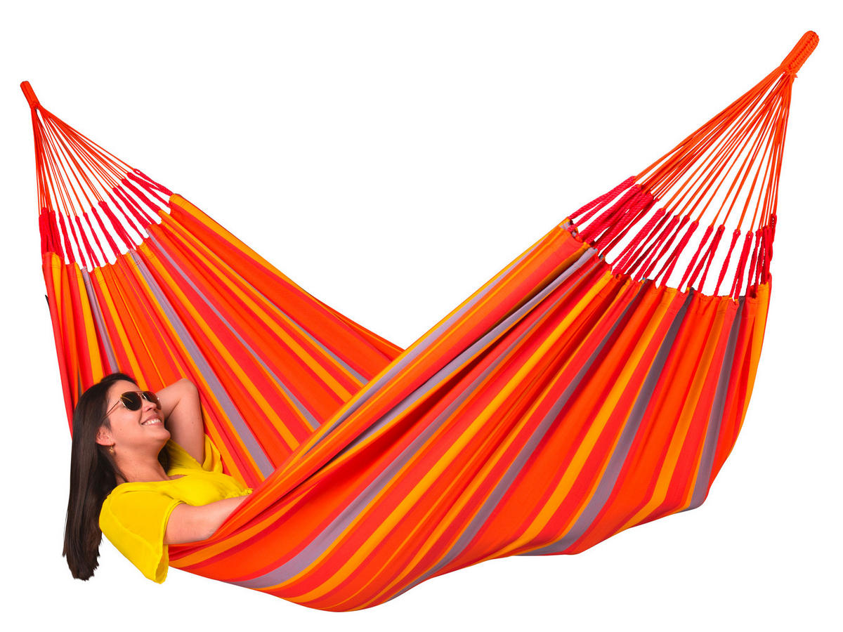 HÄNGEMATTE kingsize outdoor  - Gelb/Rot, KONVENTIONELL, Textil (180/400cm) - La Siesta