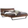 BETT 140/200 cm  in Anthrazit, Nussbaumfarben  - Anthrazit/Nussbaumfarben, Design, Holz/Metall (140/200cm) - Hasena