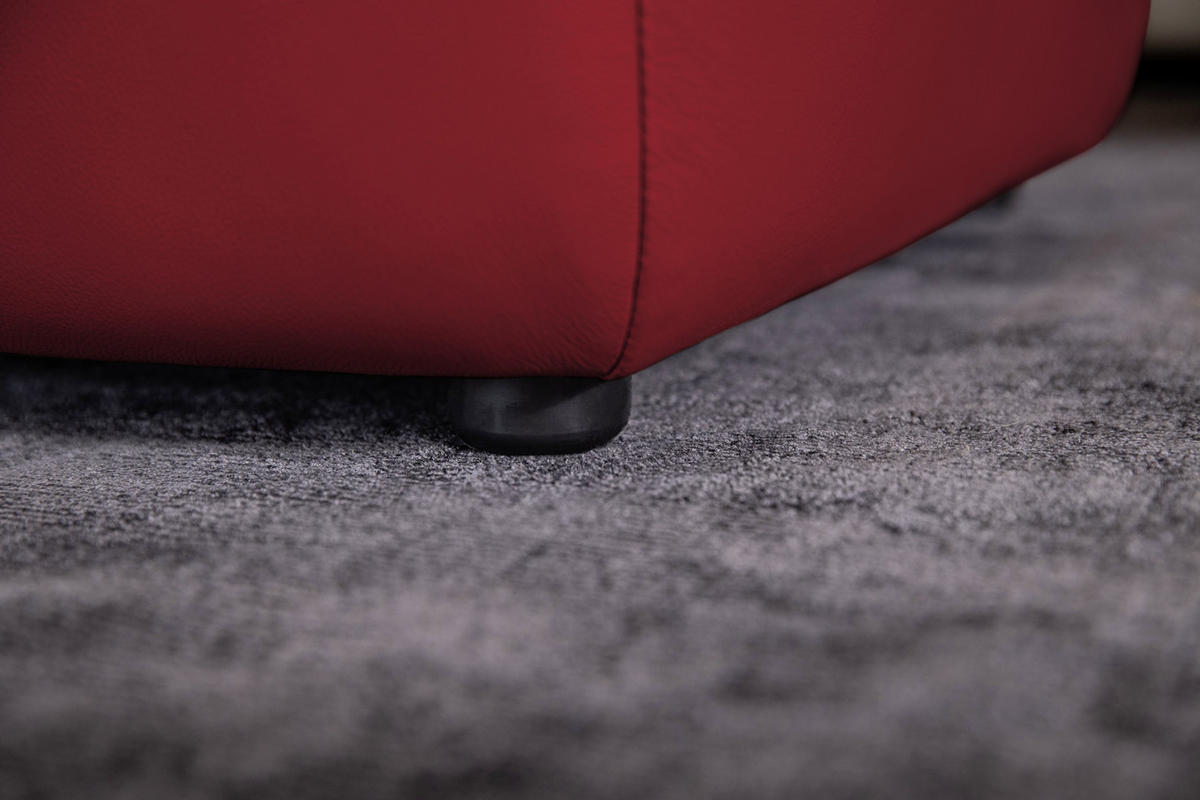 ECKSOFA in Echtleder Dunkelrot  300/164 cm  - Schwarz/Dunkelrot, MODERN, Leder/Kunststoff (300/164cm) - W.Schillig