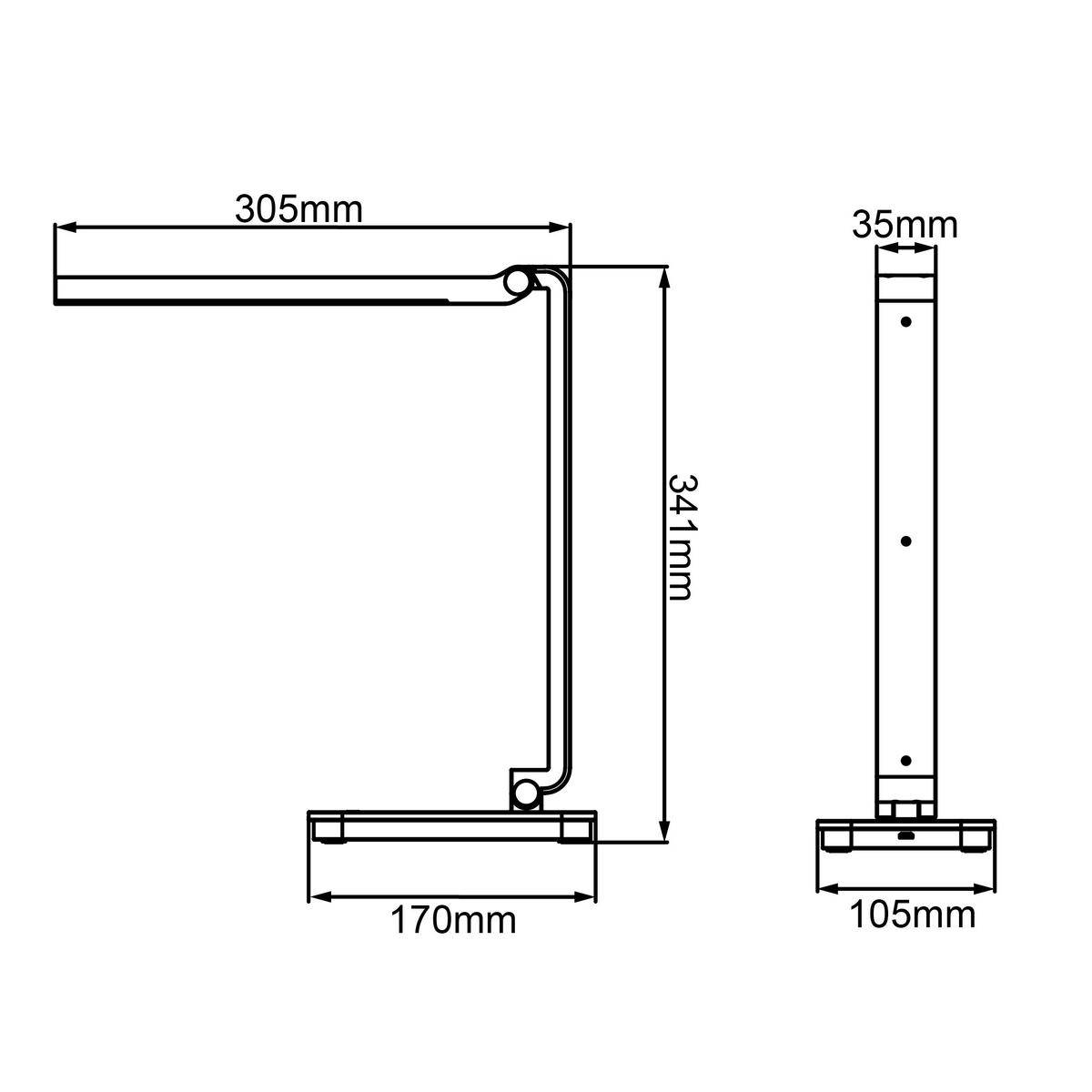 LED-SVETILKA ZA PISALNO MIZO  Tori 10,5/34/30,5 cm            - črna, Basics, umetna masa (10,5/34/30,5cm)