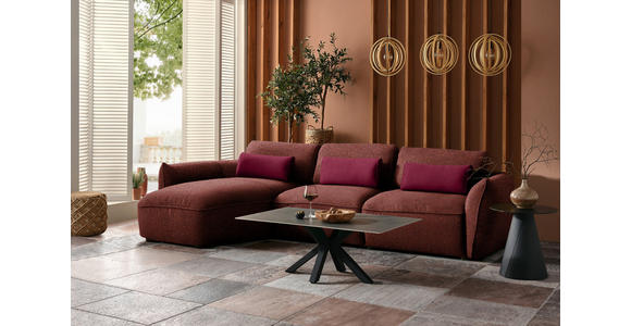 ECKSOFA  in Chenille Rotbraun  190/340 cm  - Rotbraun/Rot, Design, Kunststoff/Textil (190/340cm) - Belluti