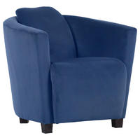 COCKTAILSESSEL Mikrofaser Blau    - Blau/Braun, Design, Holz/Textil (72/72/85cm)