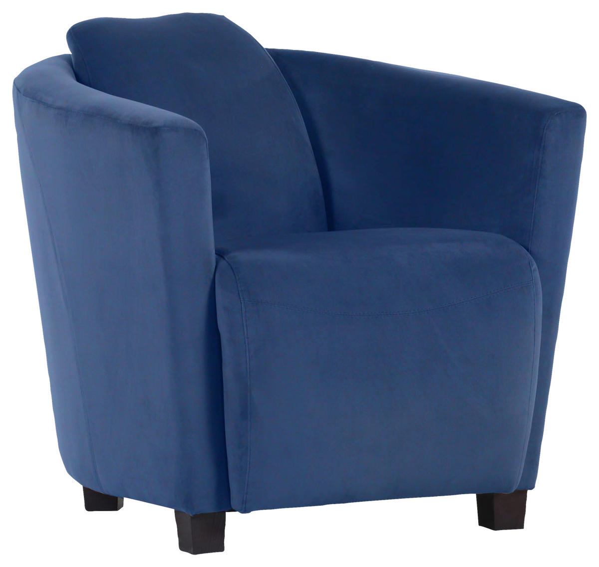 COCKTAILSESSEL Mikrofaser Blau    - Blau/Braun, Design, Holz/Textil (72/72/85cm)