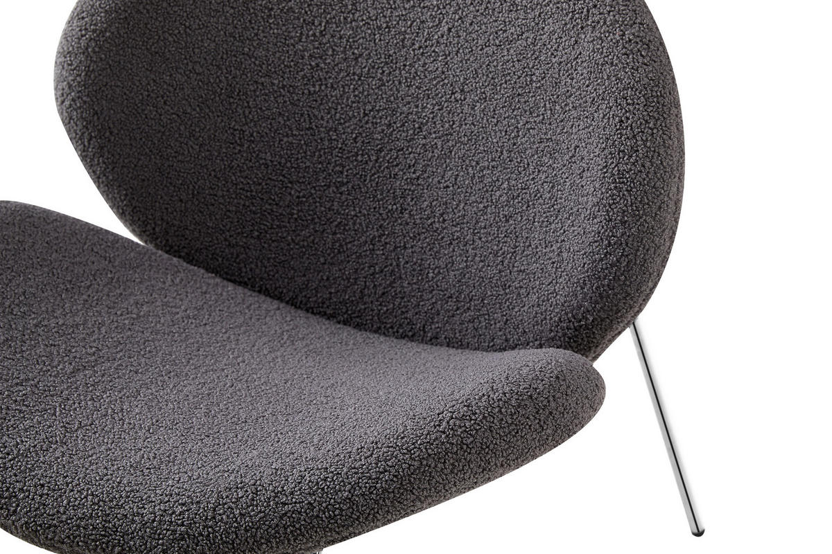 SADA STOLIČIEK 2 kus - sivá/strieborná, Modern, kov/textil (73,5/74/75cm) - MID.YOU