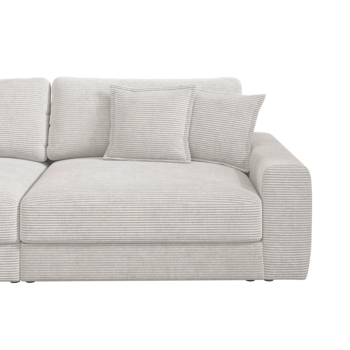 HOCKER in Textil Perlmutt  - Perlmutt/Schwarz, MODERN, Kunststoff/Textil (100/48/80cm) - Carryhome