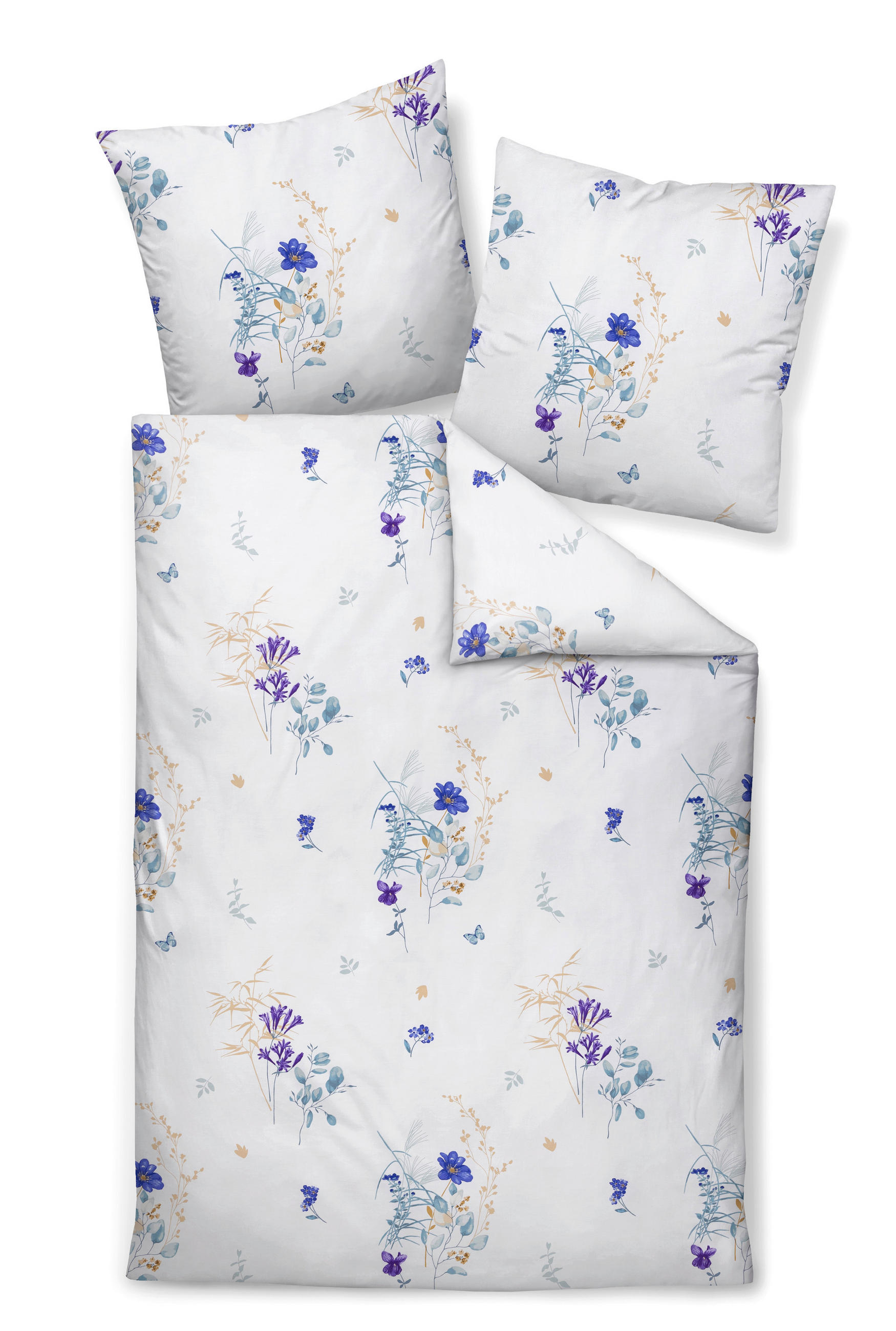 POSTELJNINA 135/200 cm mako saten modra - modra, Konvencionalno, tekstil (135/200cm) - Janine
