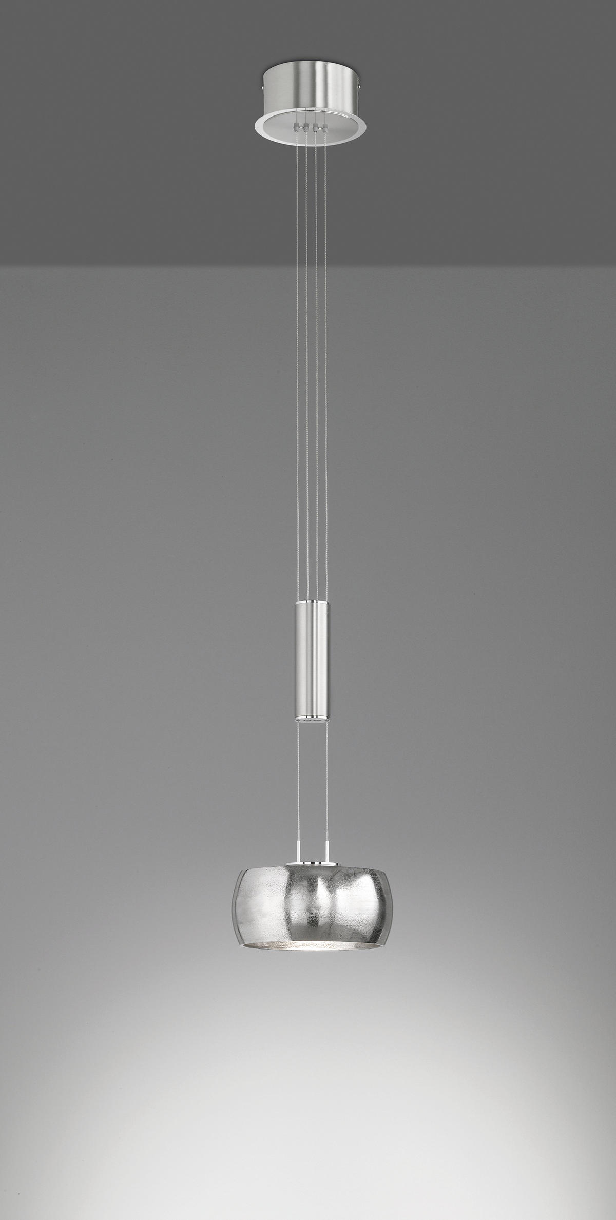 LED-HÄNGELEUCHTE 20 cm  - Nickelfarben, Design, Metall (20cm) - Fischer & Honsel