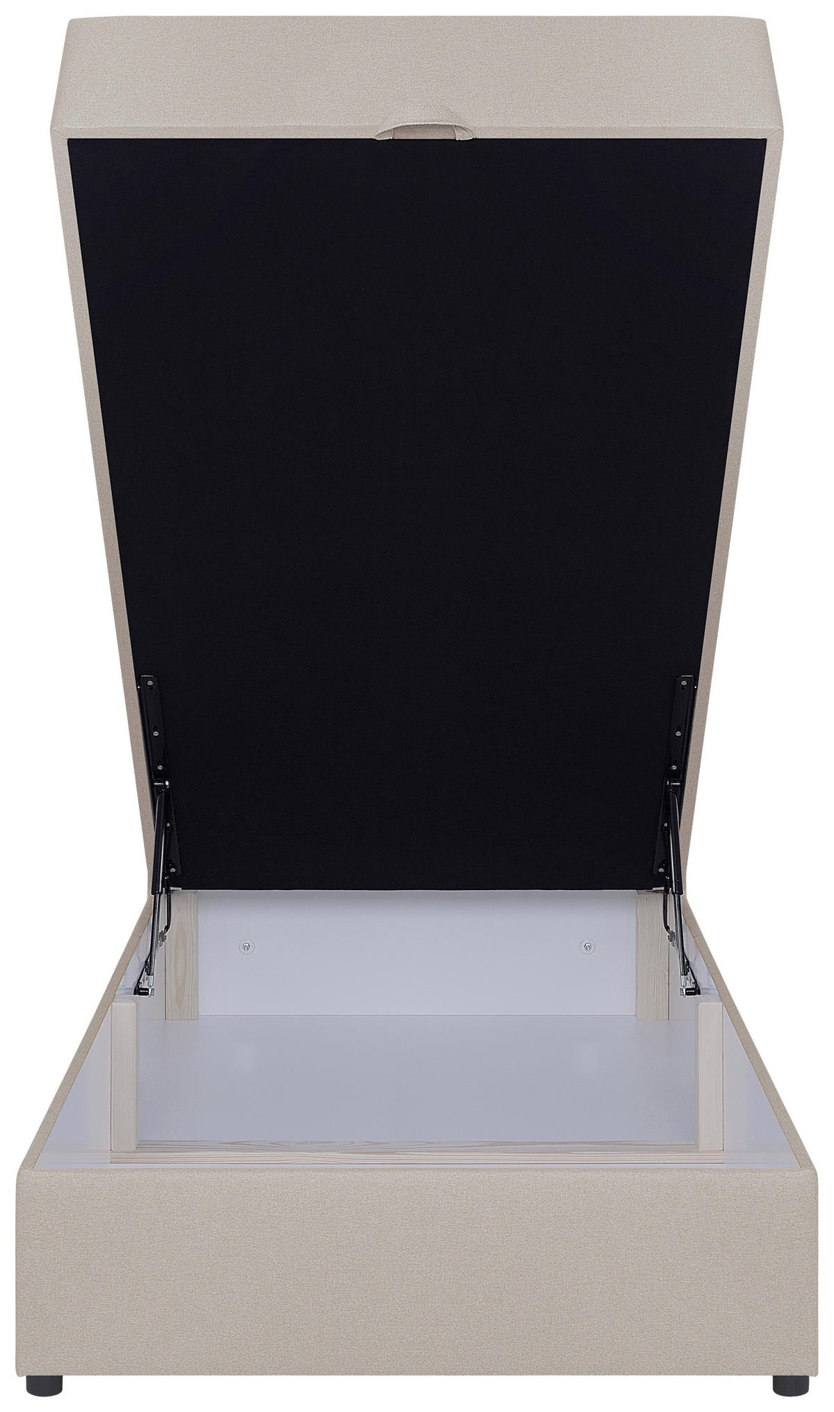 BOXBETT 100/200 cm,  in Beige, H3 = fest  - Beige/Schwarz, MODERN, Kunststoff/Textil (100/200cm) - MID.YOU