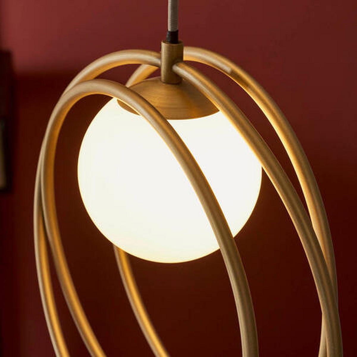 HÄNGELEUCHTE Endon Emilio 45/212.5 cm   - Goldfarben/Opal, Design, Glas (45/212.5cm) - ENDON