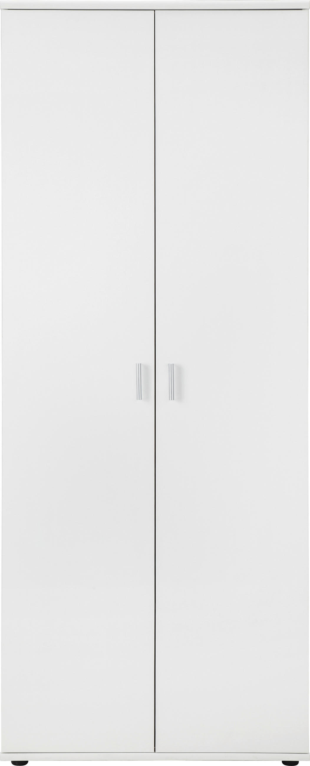 OMARA ZA ČEVLJE bela - srebrne barve/bela, Design, umetna masa/leseni material (69/179/34cm) - Boxxx