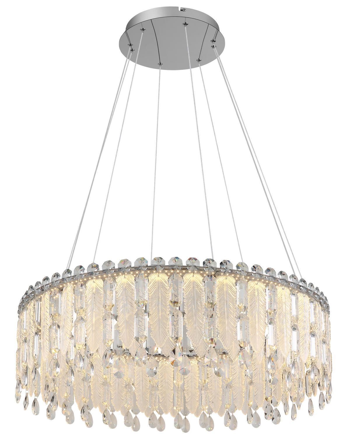 LED-HÄNGELEUCHTE KLUNKA 79,5/120 cm   - Klar/Chromfarben, LIFESTYLE, Glas/Kunststoff (79,5/120cm) - Globo