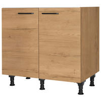 SPÜLENUNTERSCHRANK 90/87/56 cm  in Eichefarben  - Eichefarben/Schwarz, MODERN, Holzwerkstoff/Metall (90/87/56cm) - Nobilia