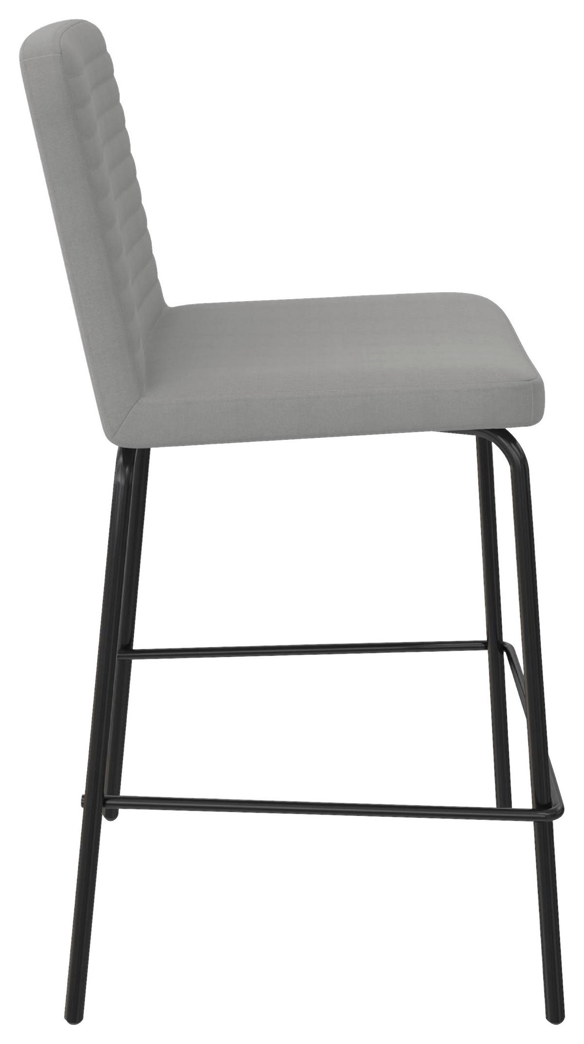 BARHOCKER in Metall, Textil Grau  - Schwarz/Grau, Basics, Textil/Metall (52/88/47cm) - MID.YOU