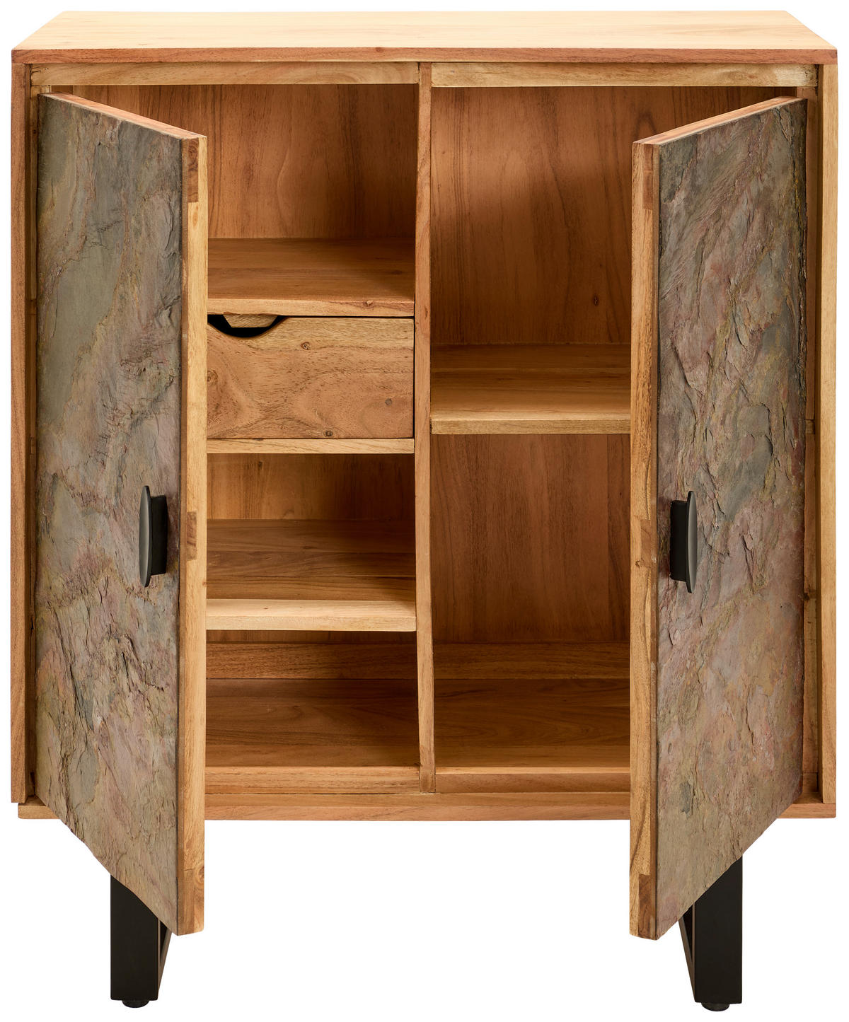 Tallinn Kommode Bissau  in 85/100/40 cm  - Goldfarben/Naturfarben, Natur, Holz/Metall (85/100/40cm) - Livetastic