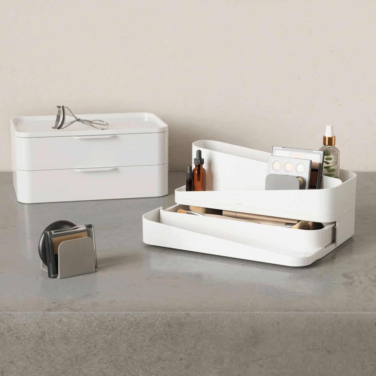 ORGANIZATOR ZA KOZMETIKU  siva, bijela  GLAM  - bijela/siva, Basics, plastika (48,4/24,8/26,7cm) - Umbra