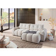 ECKSOFA in Flachgewebe Creme  - Creme/Schwarz, KONVENTIONELL, Kunststoff/Textil (256/157cm) - Carryhome
