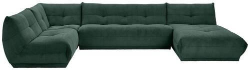 WOHNLANDSCHAFT in Cord Dunkelgrün  - Dunkelgrün, Trend, Textil (210/390/185cm) - Livetastic