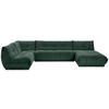 WOHNLANDSCHAFT in Cord Dunkelgrün  - Dunkelgrün, Trend, Textil (210/390/185cm) - Livetastic