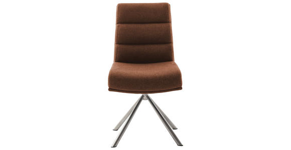 STUHL in Edelstahl Webstoff Metall, Textil - Edelstahlfarben/Rostfarben, Design, Textil/Metall (47/90/64cm) - Dieter Knoll