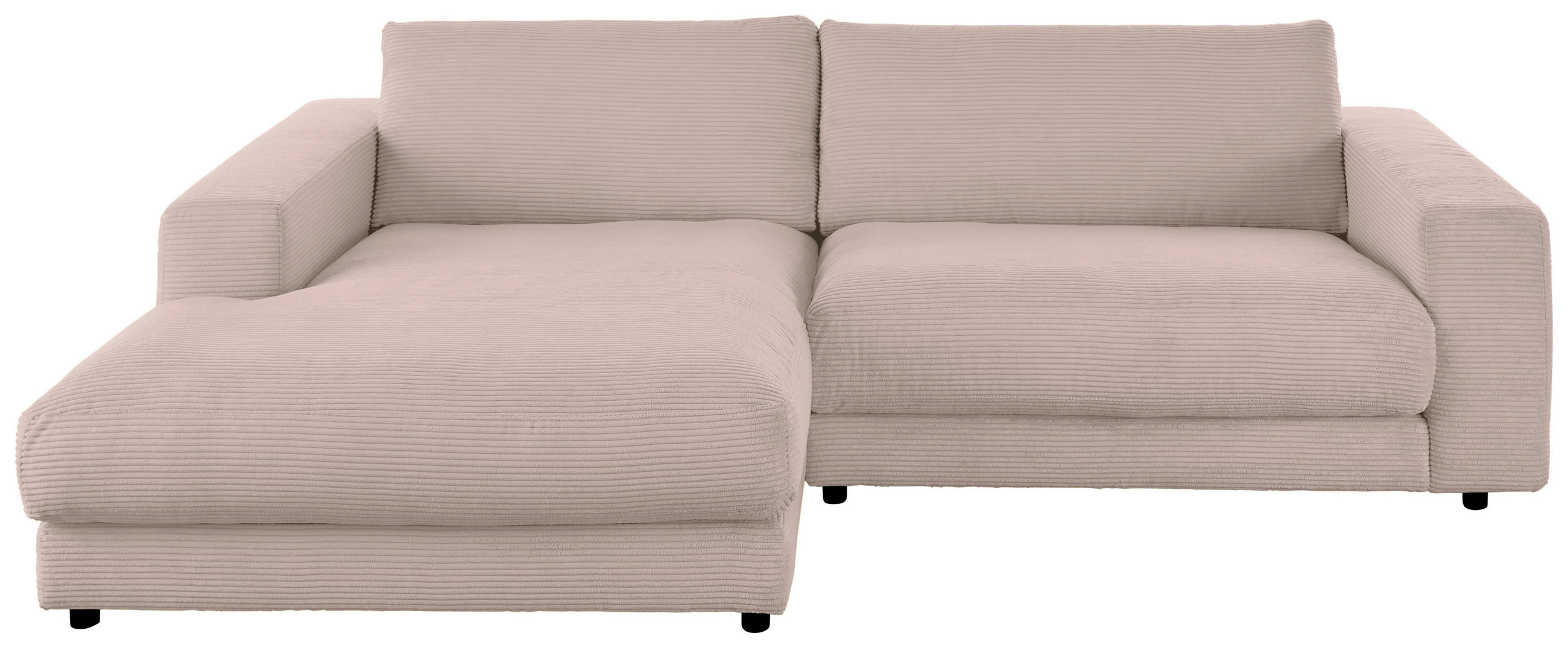 ECKSOFA in Cord Taupe  - Taupe/Schwarz, Design, Kunststoff/Textil (190/270cm) - Lomoco