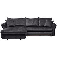 ECKSOFA in Chenille Schwarz  - Schwarz, Konventionell, Kunststoff/Textil (180/275cm) - Stylife