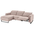 ECKSOFA  in Cord Rosa  180/266 cm  - Schwarz/Rosa, KONVENTIONELL, Textil/Metall (180/266cm) - Hom`in