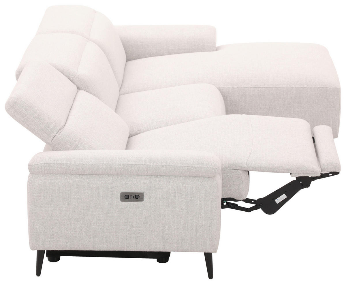 ECKSOFA inkl. Funktionen Hellgrau Leinenoptik  - Schwarzchrom/Hellgrau, Design, Holz/Kunststoff (270/75/171cm) - Xora