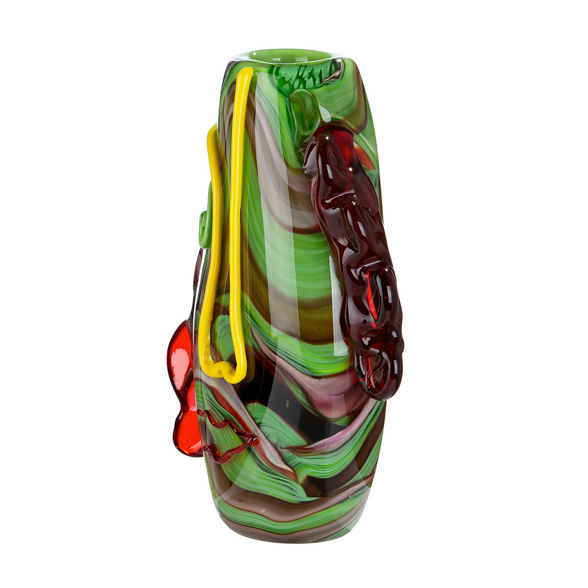 DEKOVASE  - Gelb/Rot, Basics, Glas (27/30/10cm)