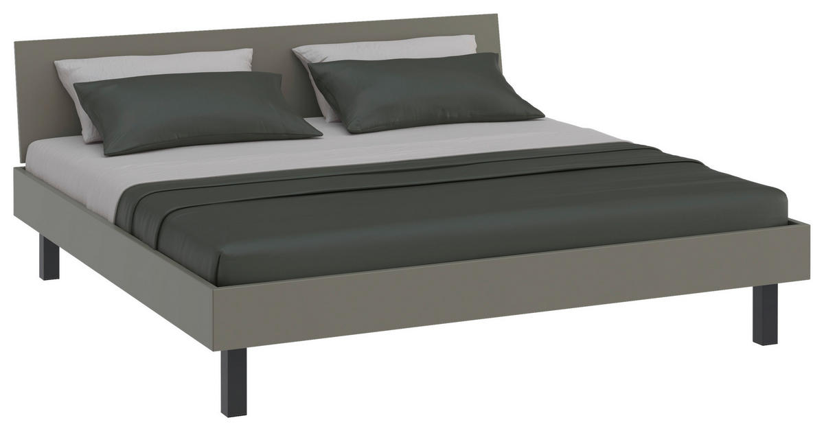 BETT 200/200 cm,  in Grau, Grün  - Schwarz/Grau, Design, Metall (200/200cm) - Xora