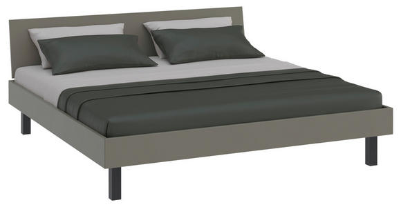BETT 200/200 cm,  in Grau, Grün  - Schwarz/Grau, Design, Metall (200/200cm) - Xora