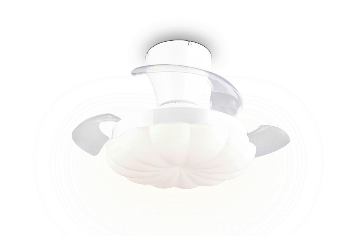DECKENVENTILATOR - Klar/Weiß, Design, Kunststoff/Metall (34/29cm)