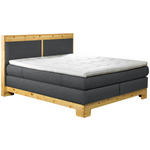 BOXSPRINGBETT 180/200 cm  in Dunkelgrau  - Dunkelgrau, Natur, Holz/Textil (180/200cm) - Linea Natura