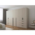 DREHTÜRENSCHRANK 350/223/61 cm,  in Champagner, 7-türig  - Champagner/Schwarz, Basics, Holzwerkstoff/Metall (350/223/61cm) - Novel