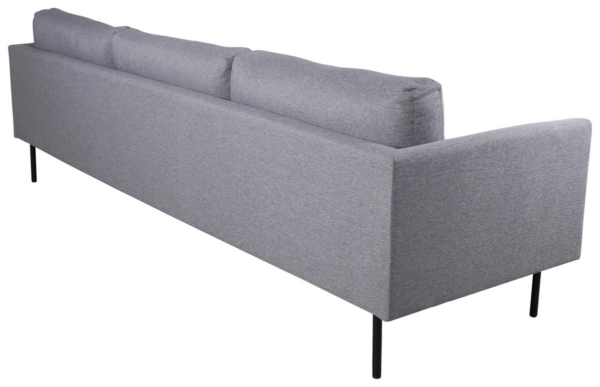 3-SITZER-SOFA Textilgeflecht Grau, Schwarz  - Schwarz/Grau, Design, Textil/Metall (260/78/80cm) - Livetastic