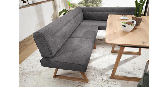 ECKBANK 230/170 cm Samt Grau, Eichefarben Wildeiche massiv   - Eichefarben/Grau, KONVENTIONELL, Holz/Textil (230/170cm) - Moderano