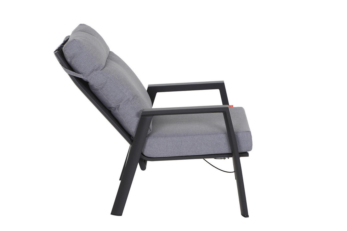 LOUNGESESSEL Anthrazit Aluminium  - Dunkelgrau/Anthrazit, Basics, Kunststoff/Textil (72,5/99/82,5cm) - Siena Garden